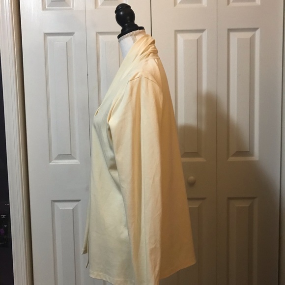 L L Bean Soft Cream Open Front Cardigan - Picture 4 of 5